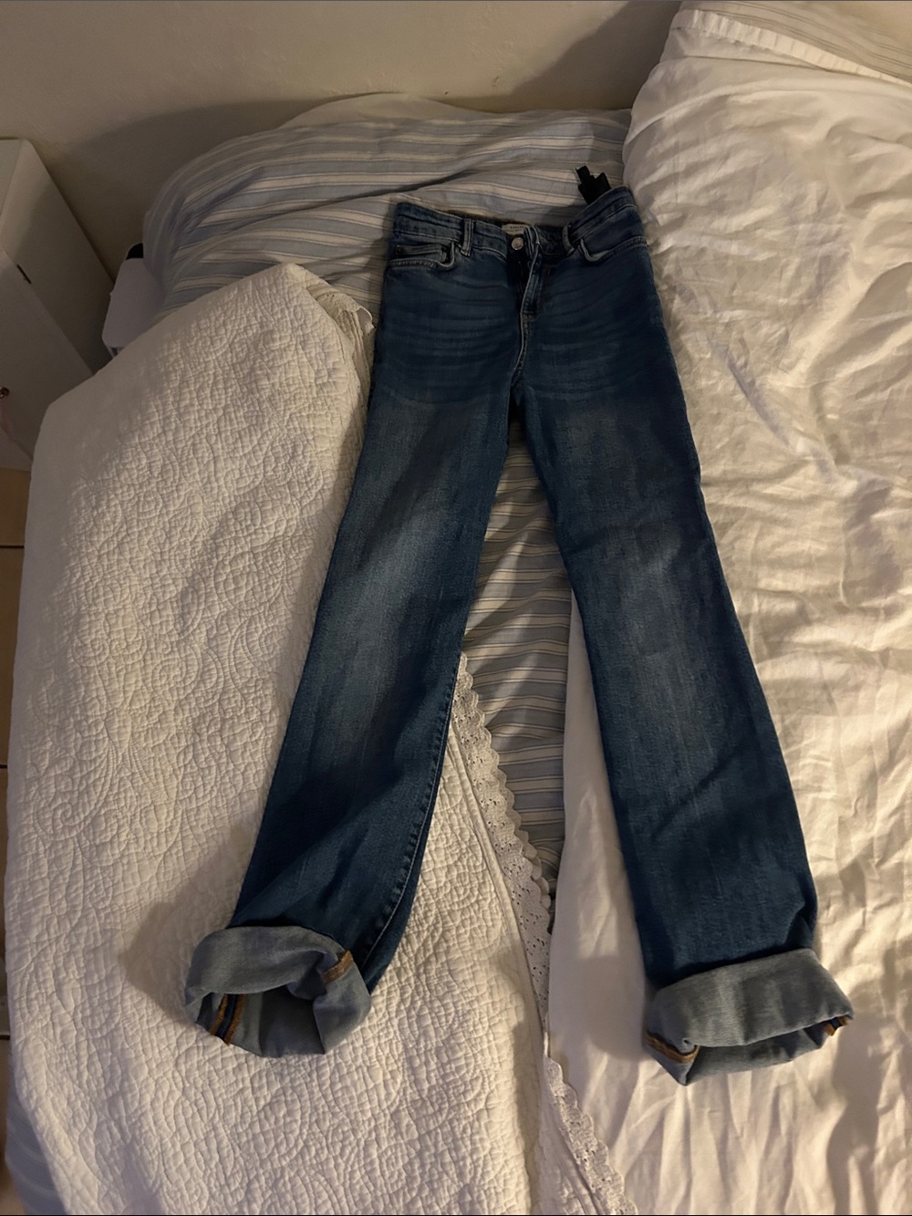 Zara Dark Blue Straight Leg Women's Jeans